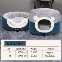 HOOPET Cat Bed House Soft Plush Kennel Puppy Cushion Small Dogs Cats Nest Winter Warm Sleeping Pet Dog Bed Pet Mat Supplies S 40x40x31cm