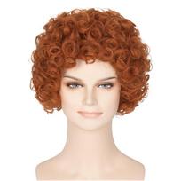 Sintetinis Ice Spice perukas Banguoti trumpi afro garbanoti perukai moterims Oranžinės raudonos rudos spalvos plaukai Pūstas Helovino kostiumas Moteriškas Cosplay perukas beige