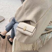 Bag Women'S Bag Embossed Premium Messenger Bag Shoulder Bag Fashion Chain Bag Luggage smėlis