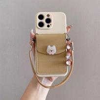 Little Bear Leather Crossbody Case for Apple iPhone 14/15 Plus/17 Pro Max iPhone 17 Air