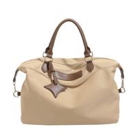 Expandable Oxford Cloth Tote Bag with Luggage Handle Attachment - Ideal for Travel, Business, or Gym Use chaki