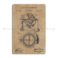 Patent Blueprint 1902 Stellar Nautical Compass Metal Plaque Wall Mural Designer Design Living Room Classic Tin Sign Poster 20x30cm