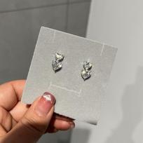 Light Luxury Sweet Diamond Studded Double Heart Earrings For Women   Sparkling Fashion And Exquisite Earring Jewelry