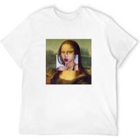 Men's Mona Lisa T-Shirt Art Funny Printing T Shirt Art T Shirt White S balta