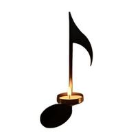 Juodas natos žvakidė Vintažinis sieninis laikiklis arbatinės žvakidei Muzikinis simbolis Sienų dekoras svetainei Valgomajam B black