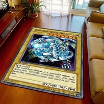 Yu-Gi-Oh Baltasis Mėlynasis Drakonas Anime Neslystantis Kilimas Animacinis Grindų Kilimėlis Svetainei Miegamajam Dekoratyvinis Kilimas Puiki Dovana 40x60cm