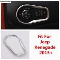Headlight Head Light Lamp Switch Button Panel Decoration Cover Trim For Jeep Renegade 2015 -  ABS Matte Interior Accessories