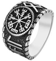 Mythical Viking Compass Ring For Men Norse Rune Finger Ring No. 7