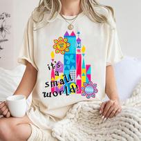 Disney Its A Small World Shirt Colorful Magic Kingdom Tshirt Comfort Colors Tee Birthday Gift Shirts S