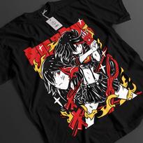 Kill La Kill Shirt Ryuko Tshirt Satsuki T-Shirt Mako Top Ragyo Battle Anime Tee XL