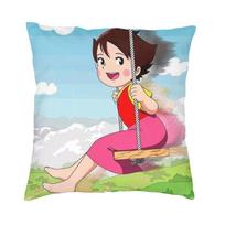 Anime Heidi Alpių Mergaitė Pagalvės užvalkalas Spausdinimas Heidi Peteris Senelis Mesti pagalvę dėklas Svetainės pagalvės užvalkalas Namų dekoratyvinis 30x30cm 12x12in