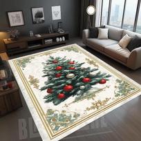 Luxurious Christmas Carpet Theme Indoor Area Living Room Mat Mats Edge Large Mat Suitable for Bedroom Window Sill Holiday Rugs 40cm x 60cm