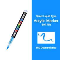 GUANGNA 16 Colors Direct-liquid Acrylic Marker Pen Waterproof Pen Soft Brush Nib for Glass Stone Metal Art Supplies Stationery