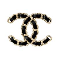 CHANEL Lambskin Classic CC Logo Lambskin Metal Brooch Women's Black juoda