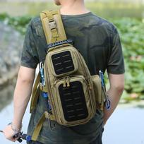 Fishing Sling Bag Cross Body Tackle Storage for Sport chaki