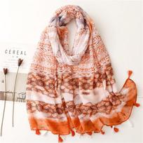 Fashion Luxury  Ombre Color Blocked Tassel Viscose Shawl Scarf Lady High Quality Wrap Pashmina Stole Bufandas Muslim Hijab