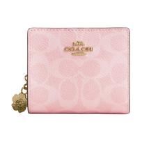 Coach Snap piniginė 10 auksinės detalės dengto audinio piniginė Moteriška piniginė Rožinė CEC34-IMPO Pink