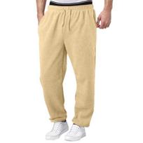 Men Baggy Jogging Pants Drawstring Waist Casual Trousers Spring Summer Sweatpants Loose Fit Sports Trousers with Pockets for Workout Street Wear M abrikosas