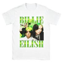 Unisex Green Hair Billie Eilish TShirt Soft Cotton Crew Neck Short Sleeve High Street Pop Singer Casual Graphic Top L