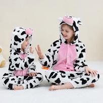 Halloween Capybara Flannel Blanket Onesie Hooded Children Costume Jumpsuit Sleepwear Boys Girls 12Y