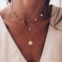 Bohemiški daugiasluoksniai karoliai moterims Mėnulio Kryžiaus Medžio Žvaigždės pakabukai Grandinėlės Statement Choker 2020 Boho mados papuošalai