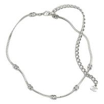 CHANEL CC Classic Double C Logo Trim Metal Necklace Women’s Silver sidabras