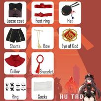 Genshin Impact Hutao Cosplay kostiumas Batai Uniformas Perukas Kinų stiliaus Helovino kostiumai moterims Žaidimas Hu Tao XXXL
