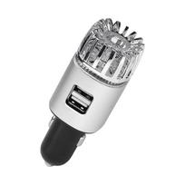 2 viename automobilio oro valytuvas su USB įkrovikliu 12V žemo triukšmo automobilio oro valytuvas sidabras