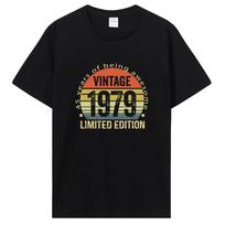 Vintage 1979 Limited Edition T Shirt Gifts Cotton Summer Tshirt Men's Short Sleeve Graphic T-shirt Clothing Oversized S