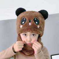 Winter Warm All-in-One Children's Hat and Scarf with Ear and Face Protection for Boys and Girls L (9+ years) kava