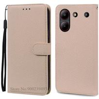 For ZTE Blade A54 Case Soft Silicone Back Covers For ZTE Blade A54 Case Wallet Leather Flip Cover For ZTE Blade A 54 Phone Cases For ZTE Blade A54 smėlis
