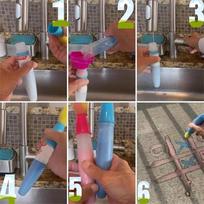 Kreidos dažų teptukas šaligatviui, 3 vnt. DIY plaunami teptukai didmeninė prekyba, įpilkite vandens į teptuką ir naudokite, plaunamas, lengvai valomas