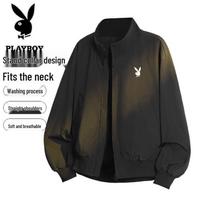 PLAYBOY Men's Stand Collar Loose Fit Breathable Outdoor Casual Jacket XL juoda