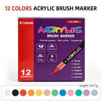 Soft Tip Acrylic Marker for Kids - Layerable, Opaque, DIY Graffiti Art Supplies 12 spalvų spalva