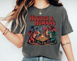 Houses And Humans Shirt, Dungeons And Dragons Gift Tee Unisex 2XL