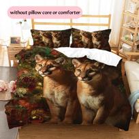 Cougar Pattern Bedding Home Decoration Birthday Gift (1 * duvet cover + 2 * pillowcase, without core) 135x200cm