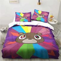 Rapper Kanye West Bedding Set Printed Bed Set With Pillowcase Bed Duvet Cover Soft Queen King Size Bedclothes Home Boys Adult EU Single(135*200cm)3pcs