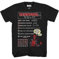 Marvel Deadpool to Do List Graphic T-Shirt for Adults S juoda