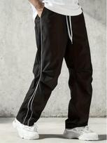 European-Size Men's Retro Sports Casual Pants - High Street Hong Kong Style, Loose Straight Leg Bulk Purchase Discount (Contact Customer Service) juoda