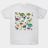 Men Black Print T-shirt Bright Dinosaurs No-Cut Transfer Paper Print Cotton Tshirt 3XL balta
