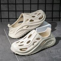 All Inclusive Perforated Shoes For Men In Summer, Thick Soled Non Beach Sandals For Outdoor Wear 44 chaki