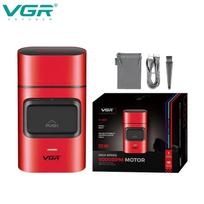 VGR Professional Shaver 9000 RPM Super Power Electric Double Blade Shaver Household High End Device Hair Trimming Tool Safe and Skin-friendly V-307 raudona