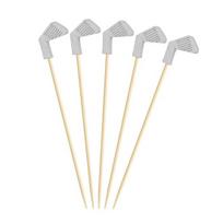 Golf Cocktail Picks 4.7 Inches Fruit Picks with Golf Club Head Top Appetizers Toothpicks for Sandwiches Burgers Cheese Olives 100pcs