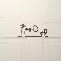 „Tualeto ženklas“ Ornamentas, Linksmas Dizainas, Tualeto Ženklas, Minimalistinis Menas, Originalus Humoro Dizainas, 3D Linijinis Menas, juoda