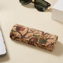 Kamštienos akinių dėklas su gėlių raštu Akinių laikiklis Pelėdos rašto akinių dėžutė Nešiojama retro akinių dėžutė kelionėms Vyrams