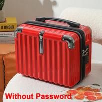 14 Inch Handheld Zipper Luggage Mini Waterproof Travel Suitcases New Portable Luggage Storage Boxes Makeup Suitcase Kids Luggage raudona