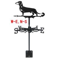 Naujas metalinis gyvulių taksas vėtrungių stovinčio dekoro stogo vėtrungės sodo kiemo puošmena pastogės namų tvoros stulpui Dachshund Vane-EN