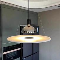Lėkštės pakabinamas šviestuvas miegamojo valgomojo virtuvės sala Svetainės Namo dekoro LED NSO apšvietimo šviestuvas Diameter -40cm juoda