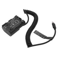Type C LPE6 Full Decoded Dummy Battery DC Coupler Power Adapter for 5D4 6D2 7D Camera black