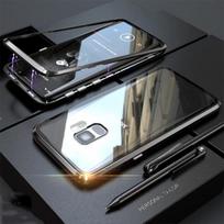 Magneto Case for Samsung Galaxy S9 5.8 inch,With Magnetic Adsorption and Tempered Glass,Black + Transparent